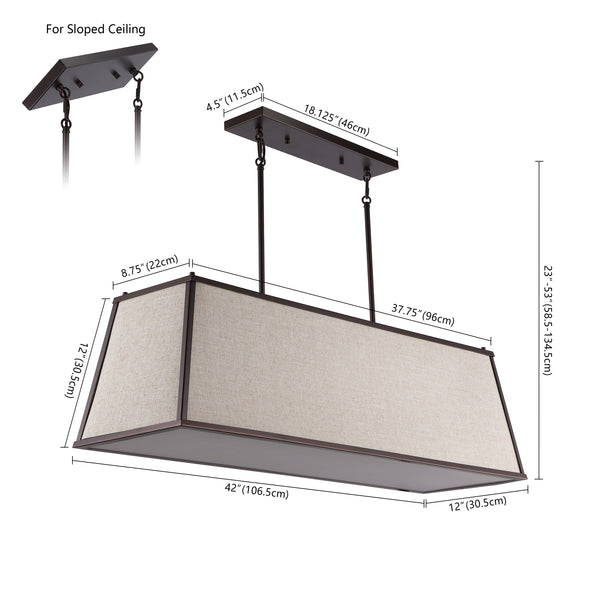 Dimension Image Oil Rubbed Bronze/Beige / 4 Light