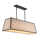 Hanging 42" Minimalist Industrial Trapezoidal Linen Iron Linear LED Pendant