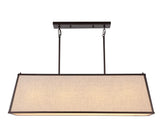 Hanging 42" Minimalist Industrial Trapezoidal Linen Iron Linear LED Pendant