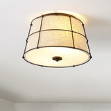 Barnes 14" Rustic Farmhouse Iron LED Flush Mount