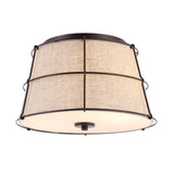 Barnes 14" Rustic Farmhouse Iron LED Flush Mount