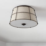 Barnes 14" Rustic Farmhouse Iron LED Flush Mount