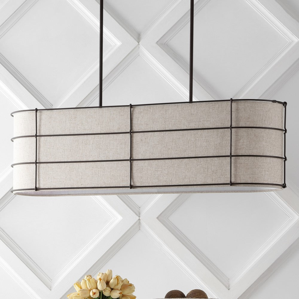 Potine Euro 42" Rustic Farmhouse Iron Linear LED Pendant