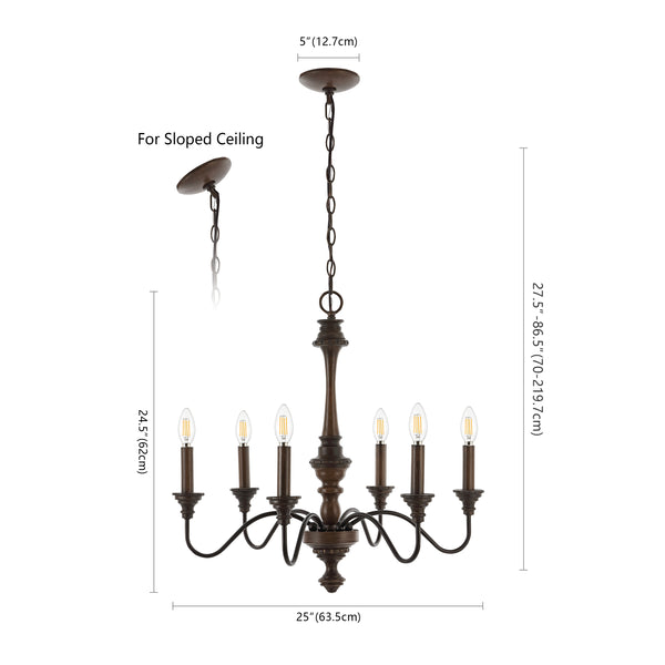 Dimension Image Wood Finished/Oil Rubbed Bronze / 6 Light