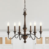 Oakley Telta 25" Midcentury Farmhouse Iron LED Chandelier
