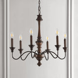 Oakley Telta 25" Midcentury Farmhouse Iron LED Chandelier