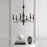 Oakley Telta 25" Midcentury Farmhouse Iron LED Chandelier