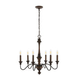 Oakley Telta 25" Midcentury Farmhouse Iron LED Chandelier