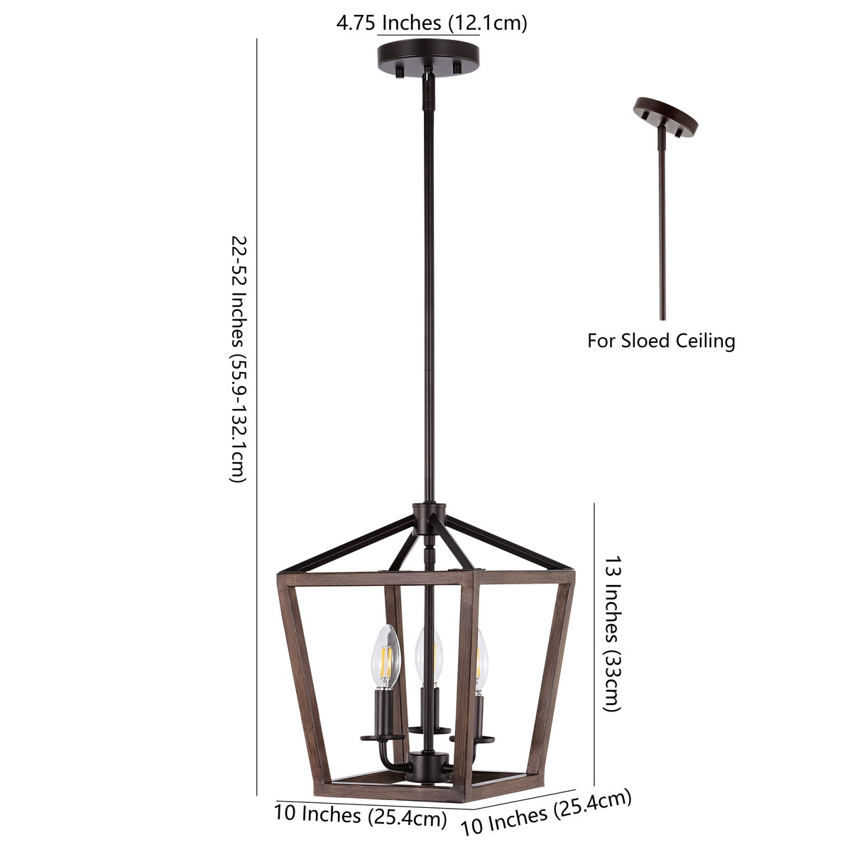 Dean 10" Iron Farmhouse Industrial Lantern LED Pendant
