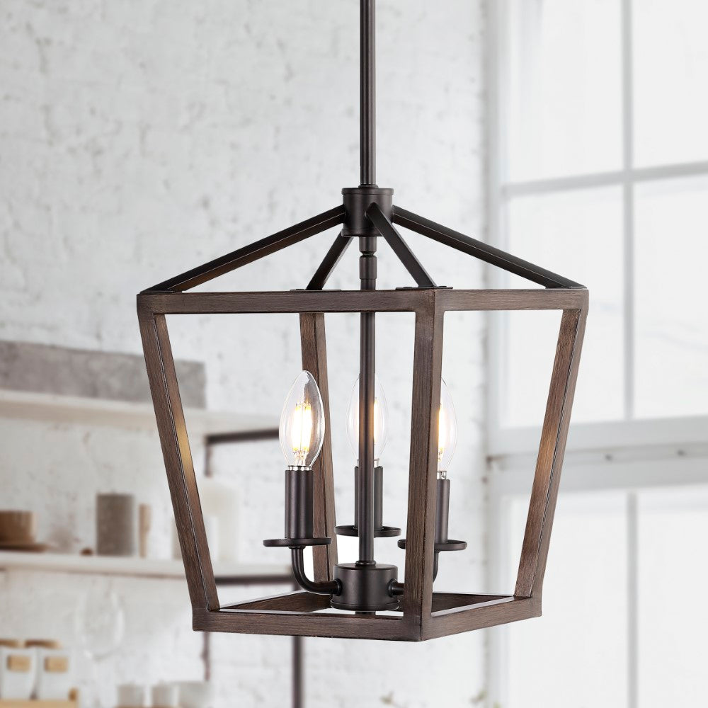 Dean 10" Iron Farmhouse Industrial Lantern LED Pendant