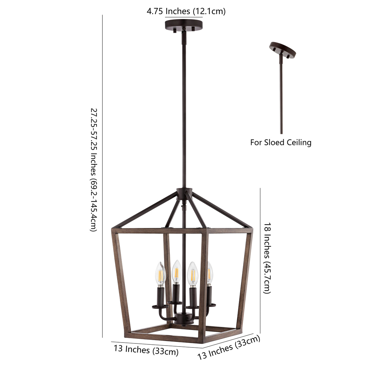 Dean 10" Iron Farmhouse Industrial Lantern LED Pendant