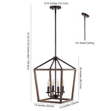 Dean 10" Iron Farmhouse Industrial Lantern LED Pendant