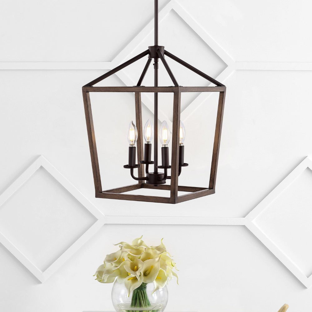 Dean 10" Iron Farmhouse Industrial Lantern LED Pendant