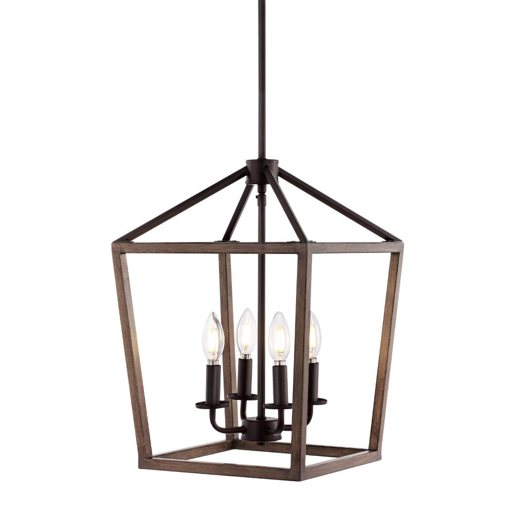 Dean 10" Iron Farmhouse Industrial Lantern LED Pendant