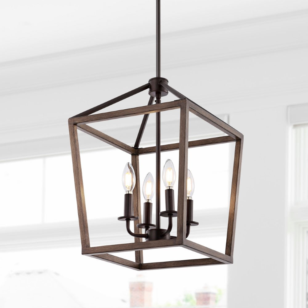 Dean 10" Iron Farmhouse Industrial Lantern LED Pendant