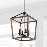 Dean 10" Iron Farmhouse Industrial Lantern LED Pendant