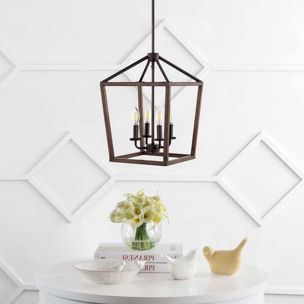 Dean 10" Iron Farmhouse Industrial Lantern LED Pendant