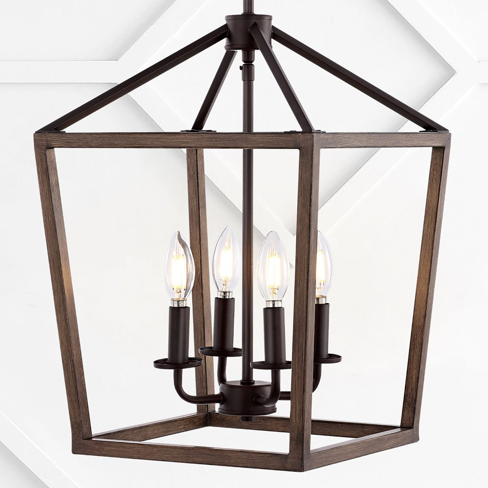 Dean 10" Iron Farmhouse Industrial Lantern LED Pendant