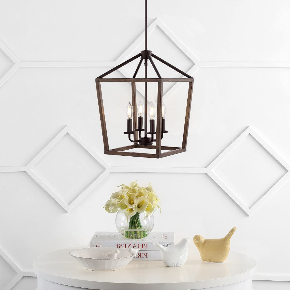 Dean 10" Iron Farmhouse Industrial Lantern LED Pendant