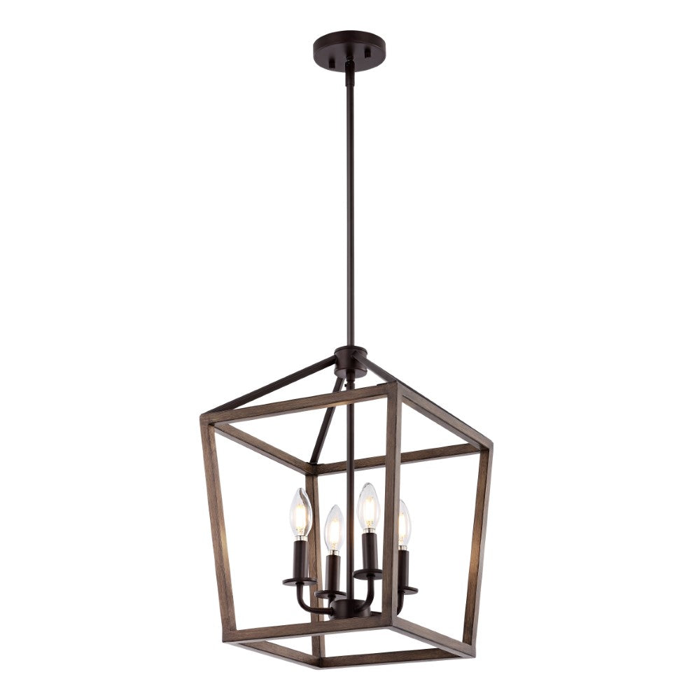 Dean 10" Iron Farmhouse Industrial Lantern LED Pendant