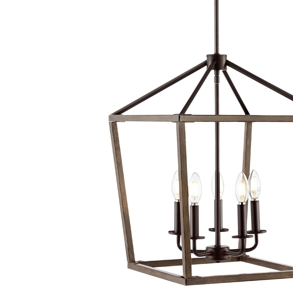 Dean 10" Iron Farmhouse Industrial Lantern LED Pendant