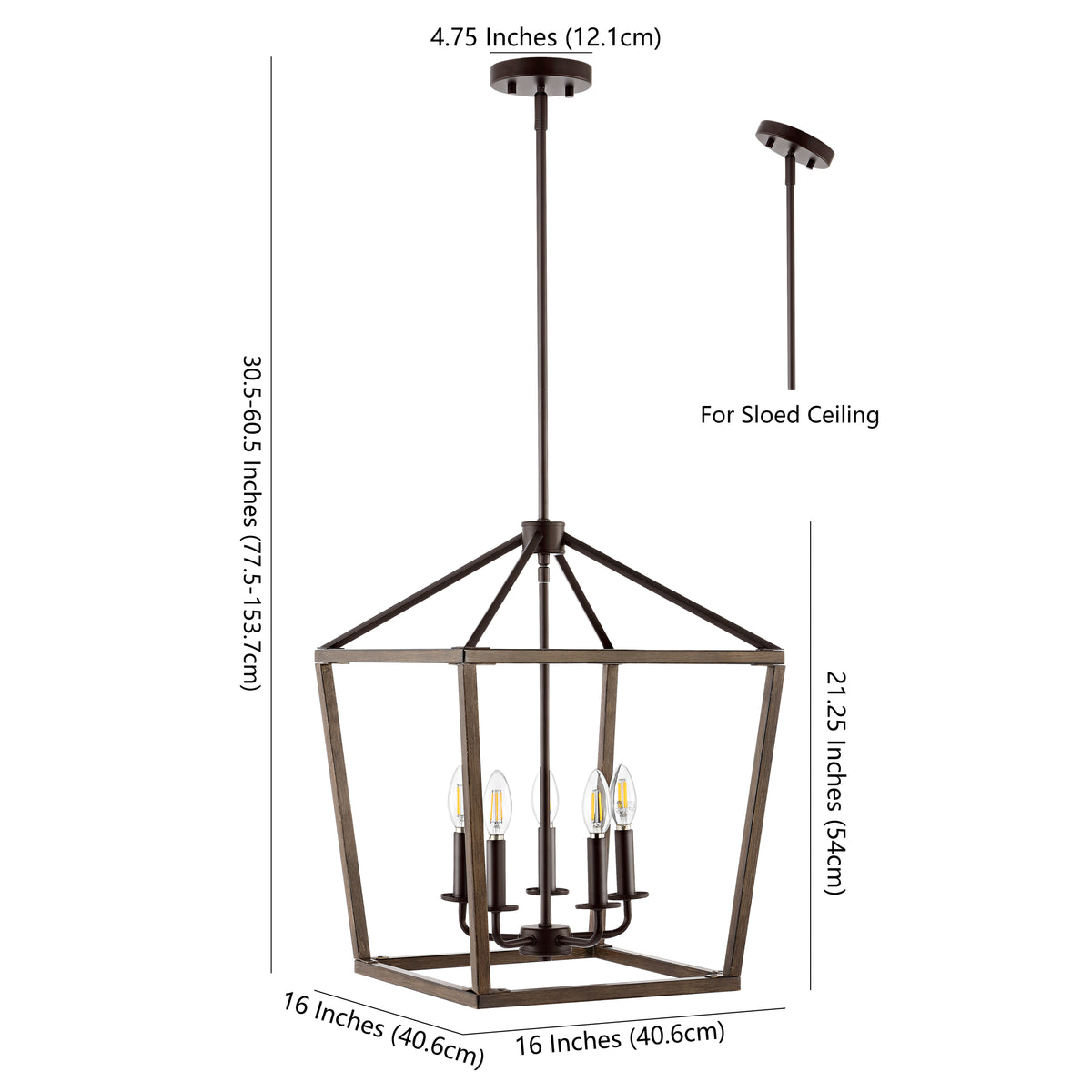 Dean 10" Iron Farmhouse Industrial Lantern LED Pendant
