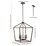 Dean 10" Iron Farmhouse Industrial Lantern LED Pendant