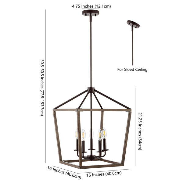 Dimension Image Oil Rubbed Bronze/Faux Wood / 5 Light