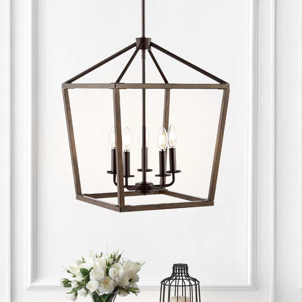 Dean 10" Iron Farmhouse Industrial Lantern LED Pendant