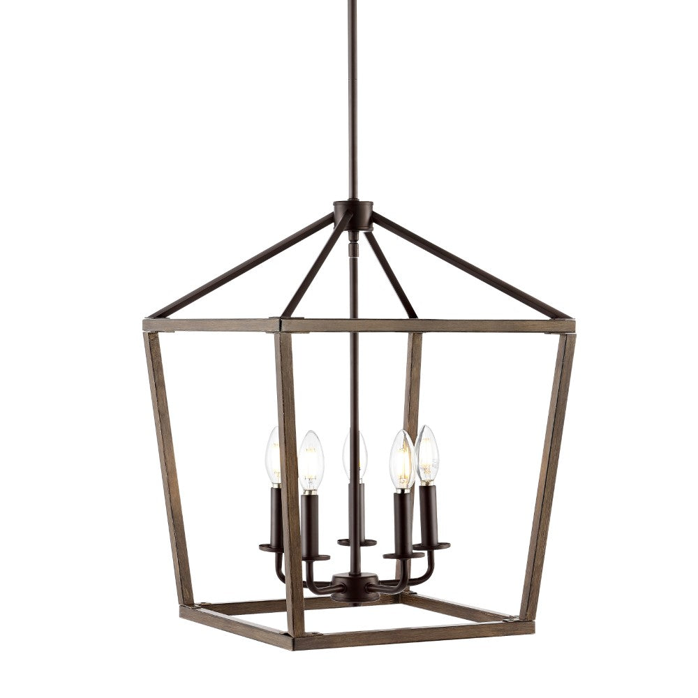 Dean 10" Iron Farmhouse Industrial Lantern LED Pendant