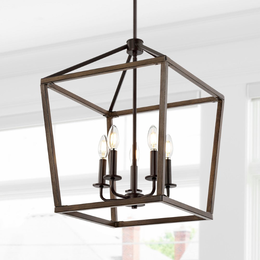 Dean 10" Iron Farmhouse Industrial Lantern LED Pendant