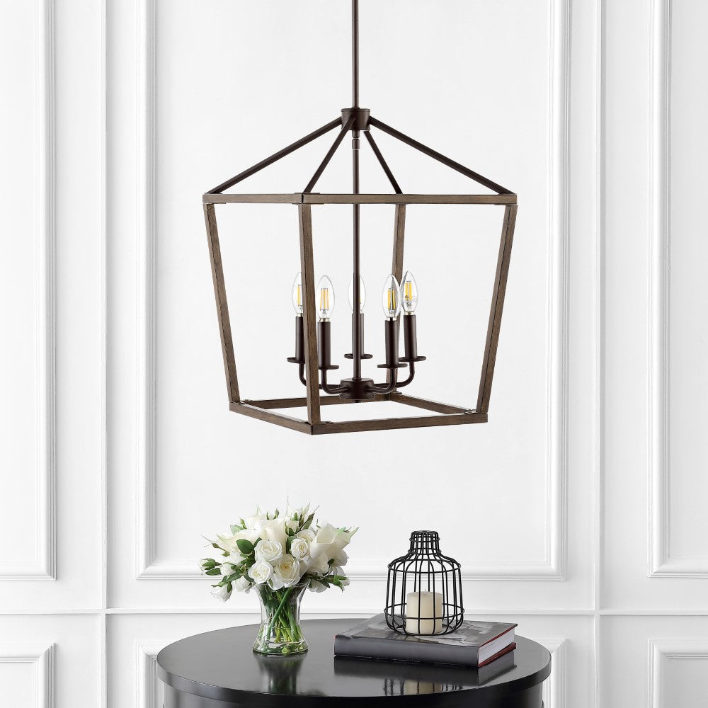 Dean 10" Iron Farmhouse Industrial Lantern LED Pendant