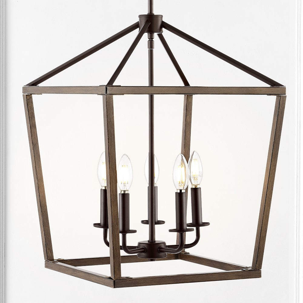 Dean 10" Iron Farmhouse Industrial Lantern LED Pendant