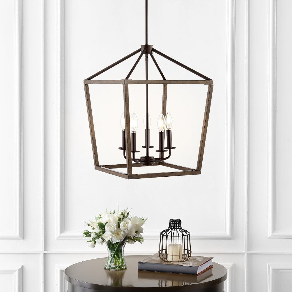 Dean 10" Iron Farmhouse Industrial Lantern LED Pendant