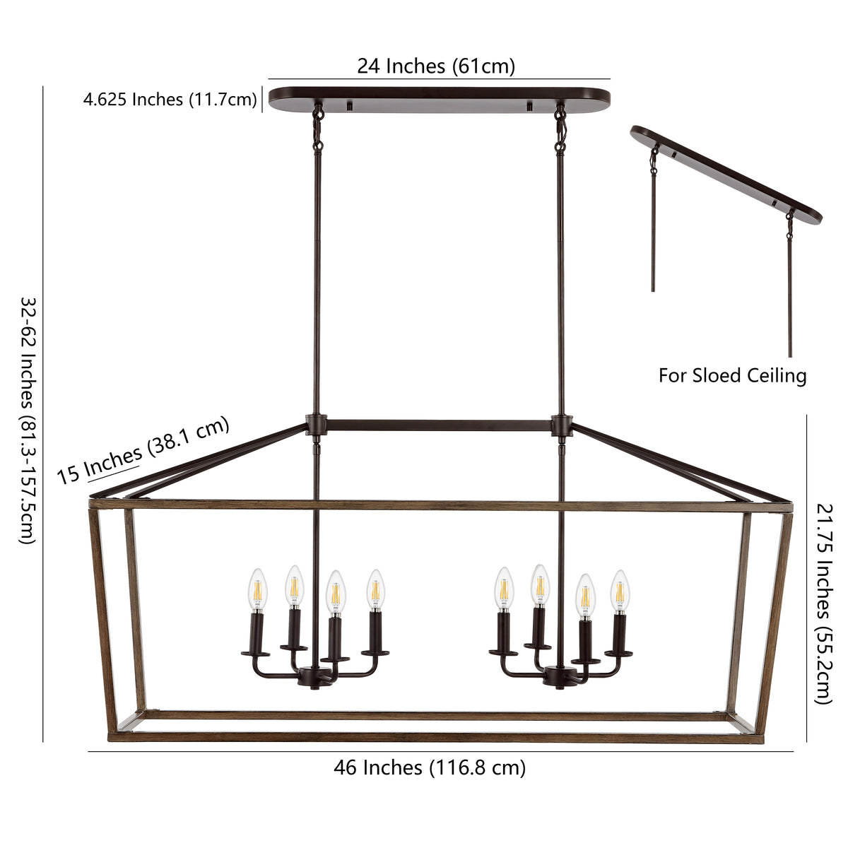 Dean 10" Iron Farmhouse Industrial Lantern LED Pendant
