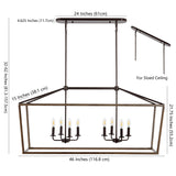 Dean 10" Iron Farmhouse Industrial Lantern LED Pendant