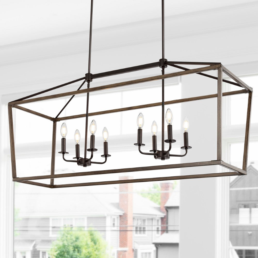 Dean 10" Iron Farmhouse Industrial Lantern LED Pendant