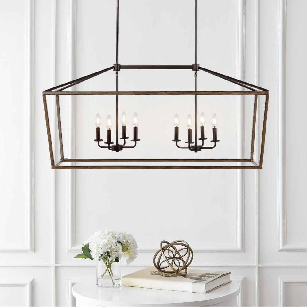 Dean 10" Iron Farmhouse Industrial Lantern LED Pendant