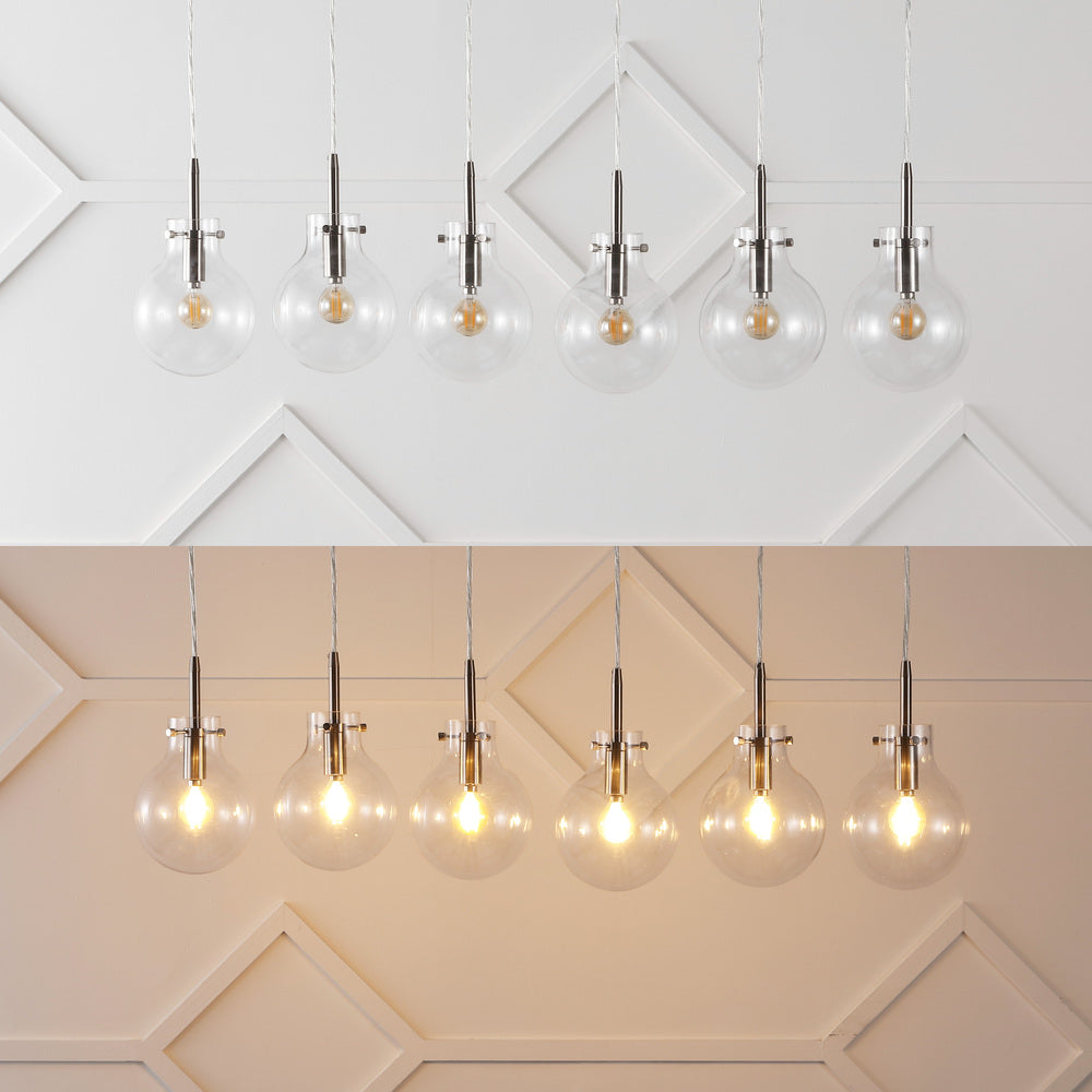 Harlow 40.5" Modern Contemporary Round Glass/Iron LED Linear Pendant