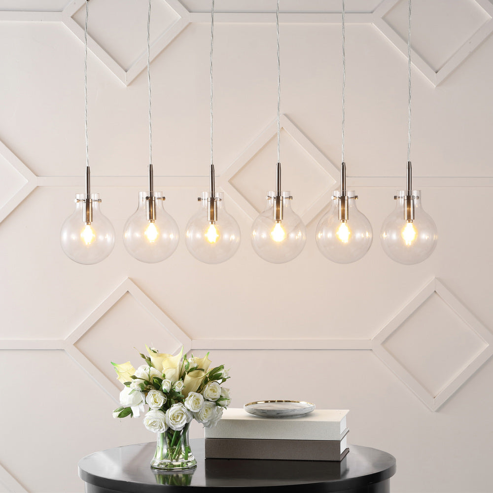 Harlow 40.5" Modern Contemporary Round Glass/Iron LED Linear Pendant
