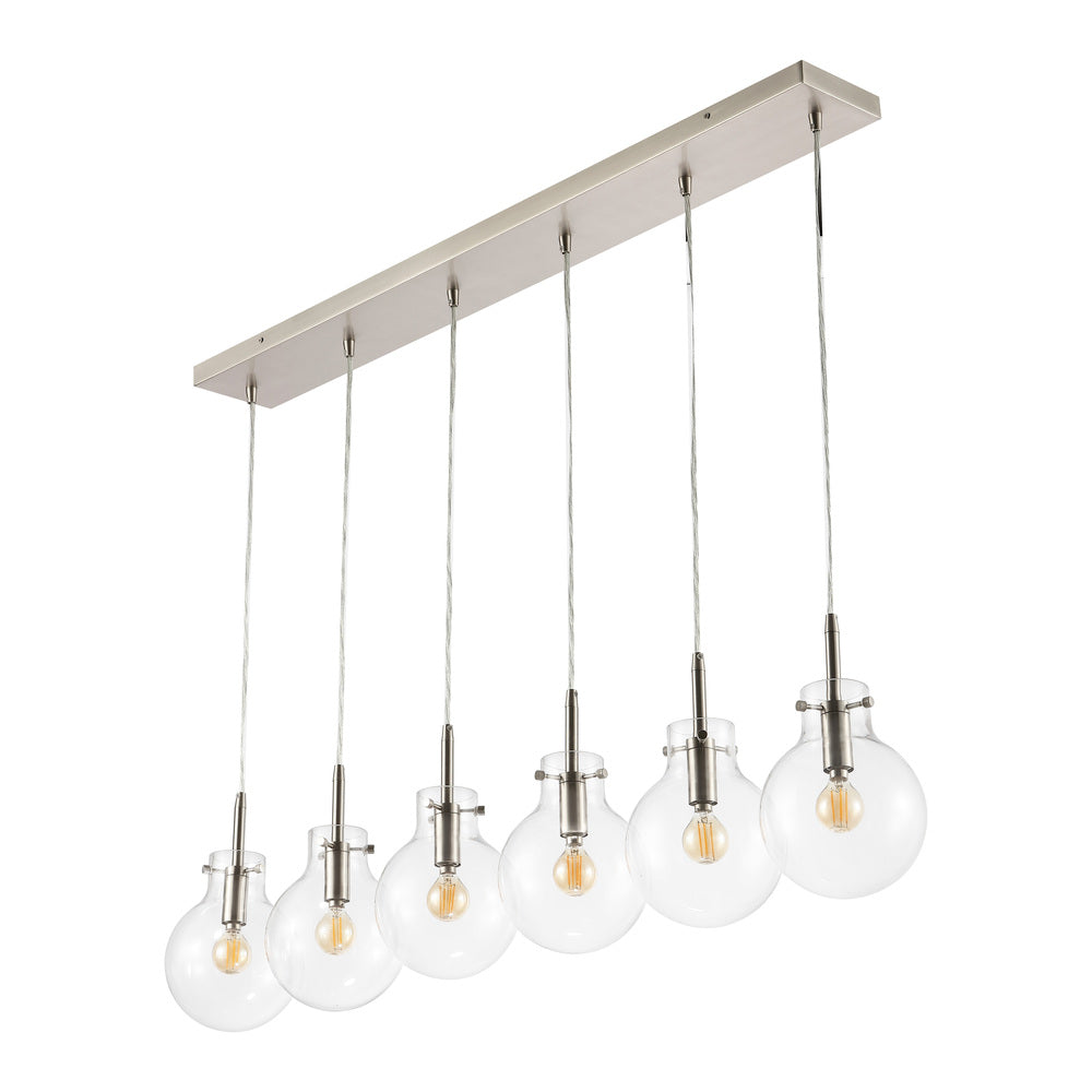 Harlow 40.5" Modern Contemporary Round Glass/Iron LED Linear Pendant
