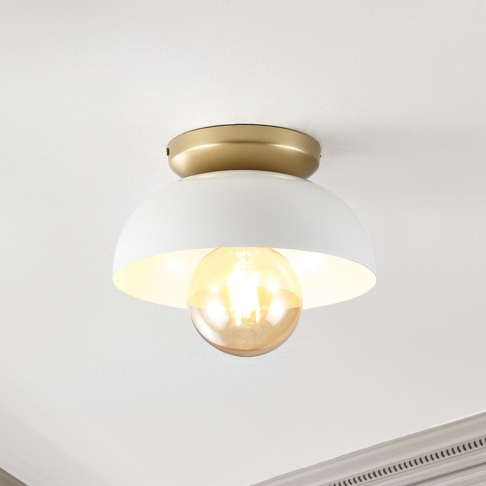 Subtle 8.5" Classic Industrial Iron LED Flush Mount