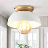 Subtle 8.5" Classic Industrial Iron LED Flush Mount