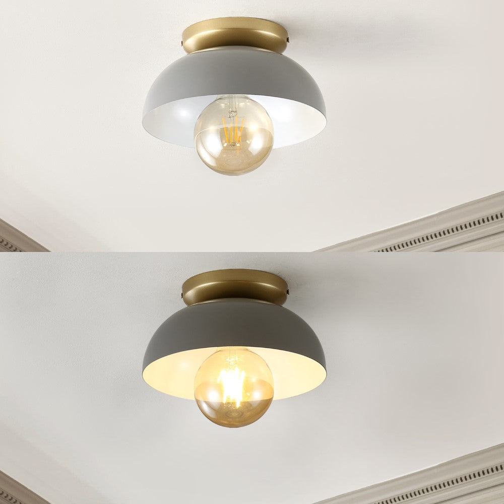 Subtle 8.5" Classic Industrial Iron LED Flush Mount