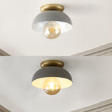 Subtle 8.5" Classic Industrial Iron LED Flush Mount
