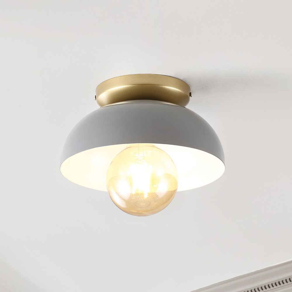 Subtle 8.5" Classic Industrial Iron LED Flush Mount