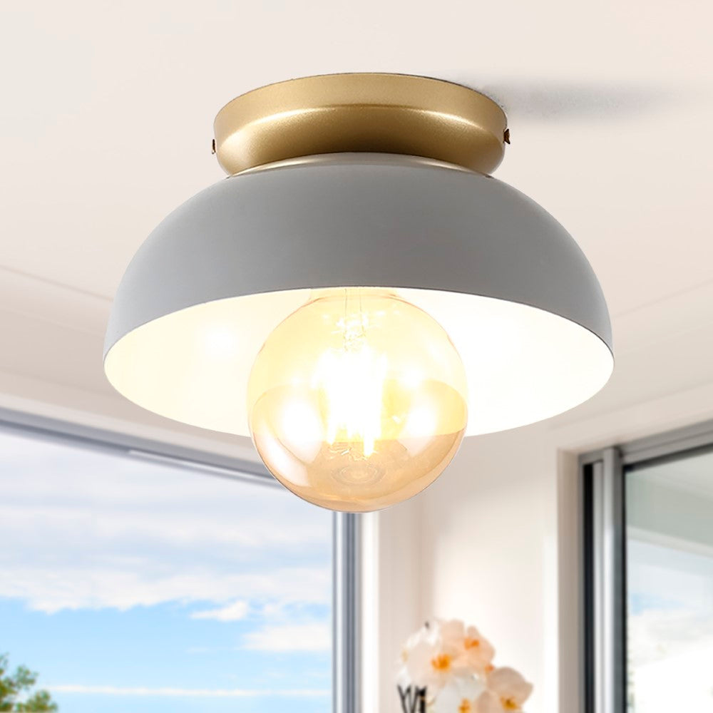 Subtle 8.5" Classic Industrial Iron LED Flush Mount
