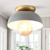 Subtle 8.5" Classic Industrial Iron LED Flush Mount