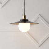 Synia 14.5" 1-Light Scandinavian Farmhouse Iron/Frosted Glass LED Pendant