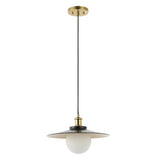 Synia 14.5" 1-Light Scandinavian Farmhouse Iron/Frosted Glass LED Pendant